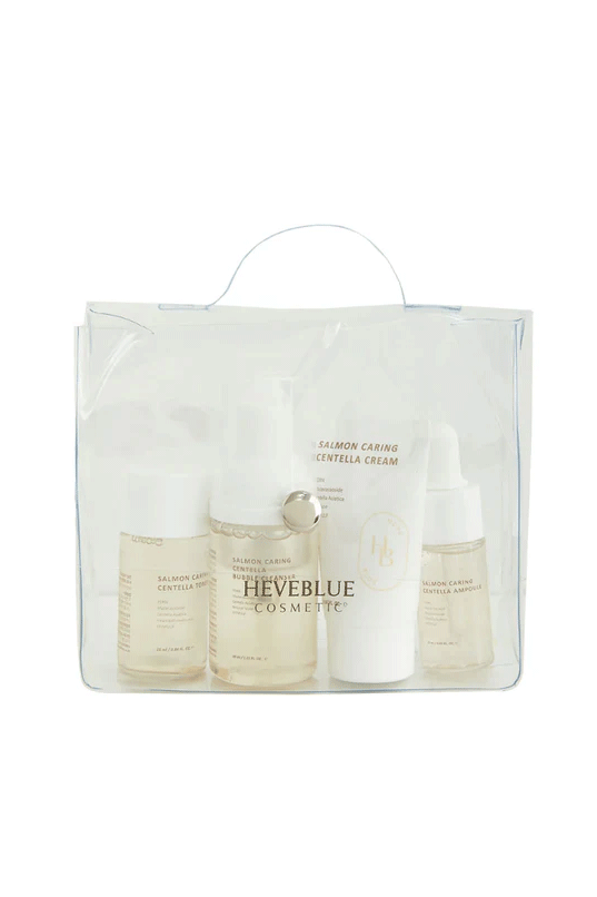 Heveblue Salmon Caring Centella Special Travel Kit Bag (4 Items)