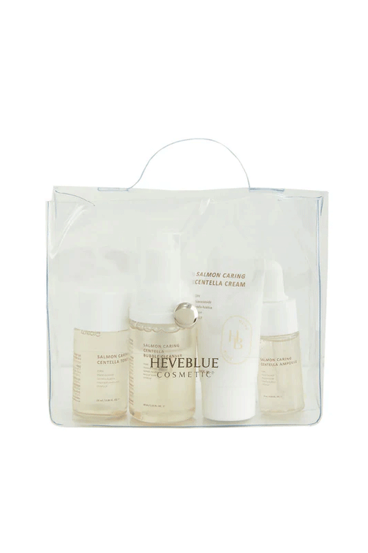 Heveblue Salmon Caring Centella Special Travel Kit Bag (4 Items)