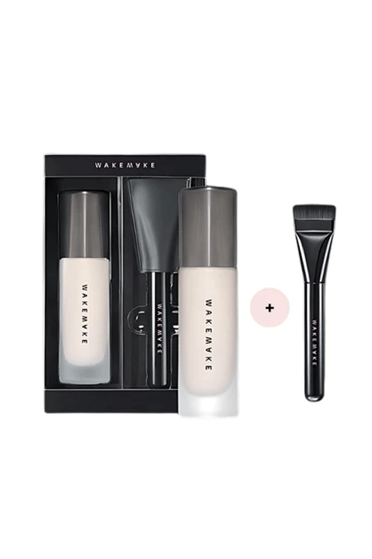 WAKEMAKE Water Velvet Cover Foundation SPF38/PA++ (Brush Set)