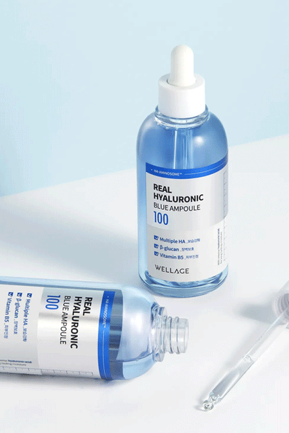 WELLAGE Real Hyaluronic Blue Ampoule 100 (1+1, Special Set)