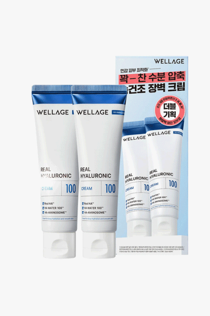 WELLAGE Real Hyaluronic 100 Cream (Double Pack)